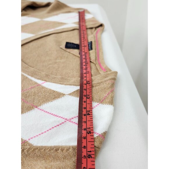 Tommy Hilfiger Pima Cotton Argyle Sweater Tennis Prep Light Academia Y2K Golf - Picture 6 of 10